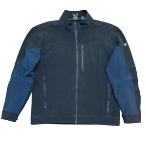 Kuhl Mens Impakt Softshell Full Zip Jacket Fleece Lined Black & Blue Sz XL